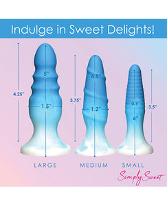 Curve Toys Simply Sweet Silicone Butt Plug Set - Blue