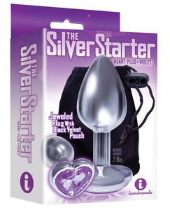 The 9's The Silver Starter Bejeweled Heart Stainless Steel Plug - Assorted Colors