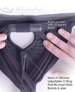 Shots Ouch Vibrating Strap On Boxer - Black XL/XXL