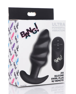 Bang! Vibrating Butt Plug w/Remote Control - Assorted Colors