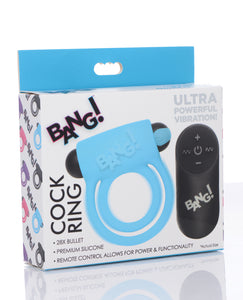 Bang! Vibrating Cock Ring & Bullet w/Remote Control - Assorted Colors