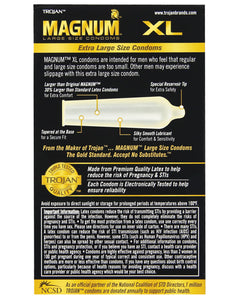Trojan Magnum XL Lubricated Condom - Box of 12