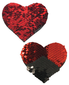 Pastease Color Changing Flip Sequins Hearts - Red/Black O/S