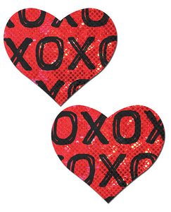 Pastease Glitter XOXO Heart - Red/Black O/S