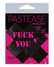 Pastease Fuck You Pay Me Cross - Black/Pink O/S