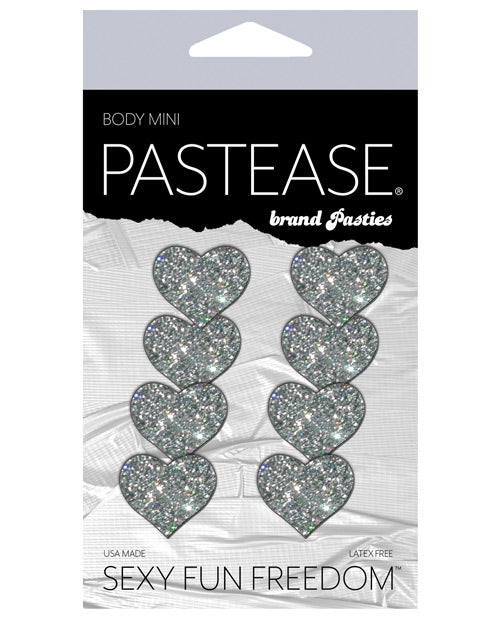 Pastease Mini Glitter Hearts - Silver Pack of 8