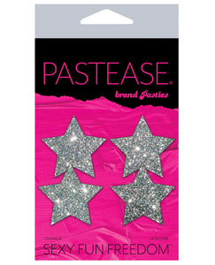 Pastease Petites Glitter Star - Silver O/S Pack of 2 Pair