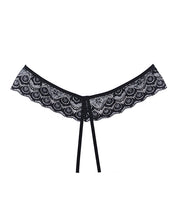 Adore Foreplay Lace & Mesh Front Open Panty Black O/S