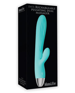 Adam & Eve Eve's Rechargeable Pulsating Dual Massager - Teal
