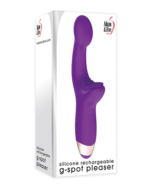 Adam & Eve Silicone G Spot Pleaser Rechargeable Dual Stim - Purple