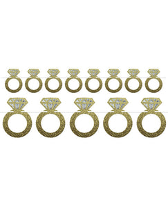 Diamond Rings Streamer - Gold