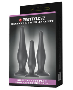Pretty Love Beginner's Mini Anal Kit - Black Set of 3
