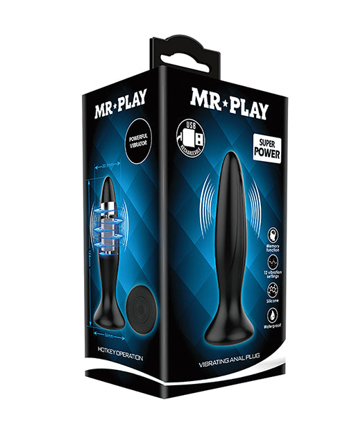 Mr. Play Vibrating Anal Plug - Black