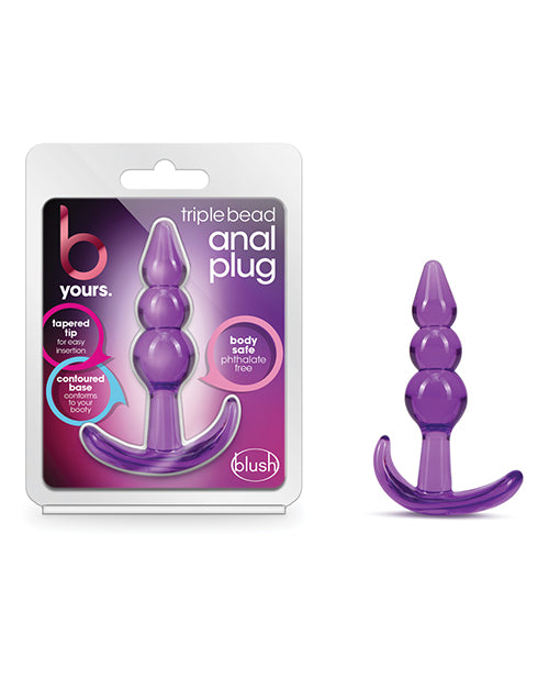 Blush B Yours Triple Bead Anal Plug - Purple