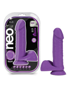 Blush Neo Elite 8" Silicone Dual Density Cock w/Balls - Neon Purple