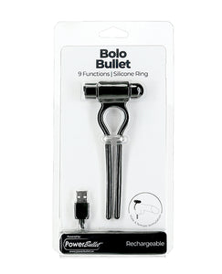 Bolo Bullet Vibrating Adjustable Cock Tie - Black