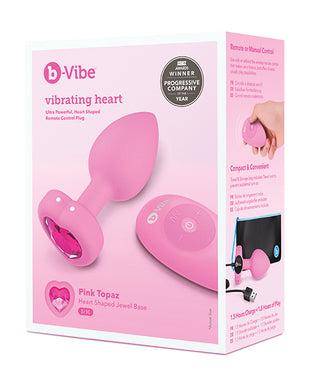 b-Vibe Vibrating Heart Plug S/M - Pink