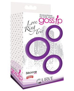 Curve Novelties Gossip Love Ring Trio - Violet