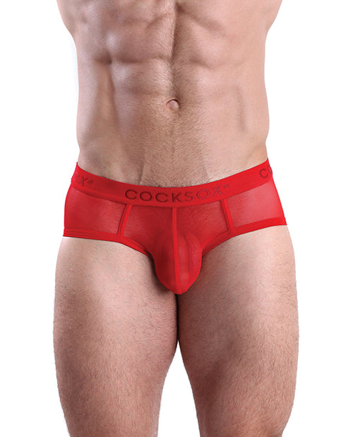 Cocksox Mesh Contour Pouch Sports Brief - Fiery Red