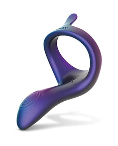 Hueman Eclipse Cock Ring w/Vibrating Perineum - Purple