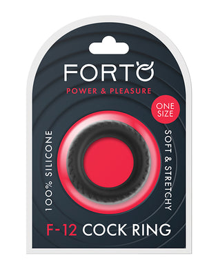 Forto F-12 35mm Liquid Silicone Cock Ring - Black