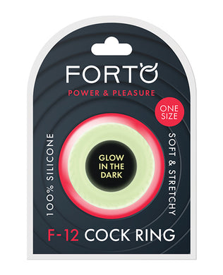 Forto F-12 35mm Liquid Silicone Cock Ring - Glow in the Dark