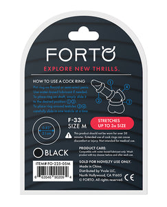 Forto F-33 21mm Liquid Silicone Cock Ring - Black