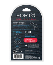 Forto F-88 Double Ring Liquid Silicone Cock Ring - Black