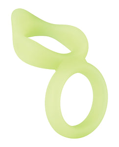 Forto F-88 Double Ring Liquid Silicone Cock Ring - Glow in the Dark