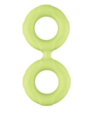 Forto F-81 51mm Double Ring Liquid Silicone Cock Ring - Glow in the Dark