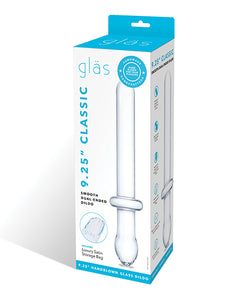 Glas 9.25" Classic Smooth Dual Ended Dildo - Clear
