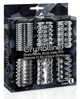 The 9's Crystalline TPR Cock Sleeve 6 Pack - Clear