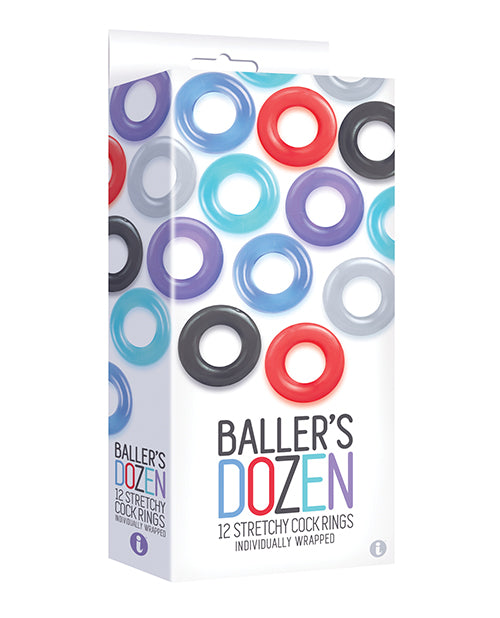 The 9's Baller's Dozen Original 12pc Cockring Set - Asst. Colors