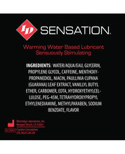 NO ETA ID Sensation Waterbased Warming Lubricant - 12 ml Tube