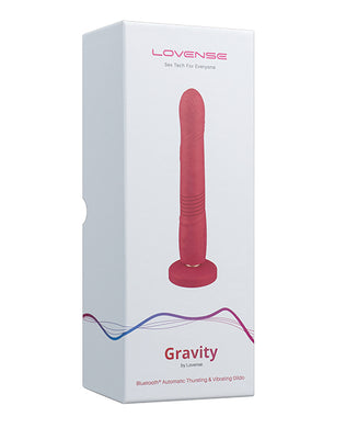 =Lovense Gravity Thrusting Dildo - Red