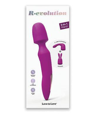 Love to Love R-Evolution Rotating Wand w/Two Attachments - Sweet Orchid