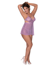 Girl Next Door Babydoll & Crotchless Panty Lilac S/M