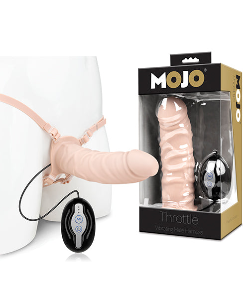 Mojo Throttle Vibrating Male Harness - Flesh