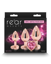 Rear Assets Pink Heart Gem Anal Trainer Kit - Rose Gold