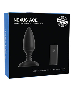 Nexus Ace Remote Control Butt Plug Large - Black