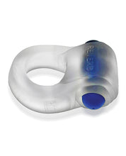 Hunkyjunk Revring Cock Ring w/Vibe - Clear w/Blue Vibe