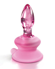 Icicles No. 90 Hand Blown Glass Butt Plug w/Suction Cup -  Pink