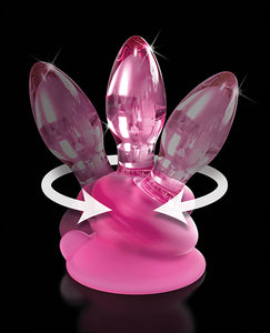 Icicles No. 90 Hand Blown Glass Butt Plug w/Suction Cup -  Pink