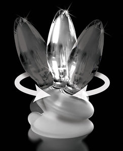 Icicles No. 91 Hand Blown Glass Butt Plug w/Suction Cup - Clear