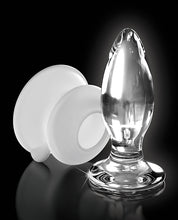 Icicles No. 91 Hand Blown Glass Butt Plug w/Suction Cup - Clear