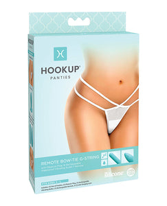 Hookup Panties Remote Bow Tie G String White S-L