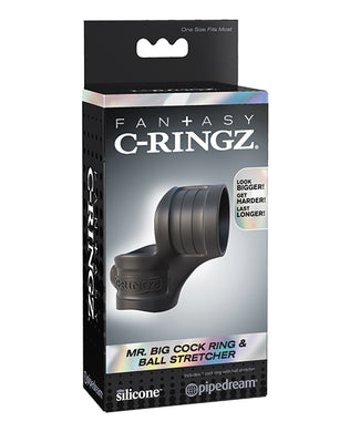 Fantasy C-Ringz Mr. Big Cock Ring & Ball Stretcher - Black