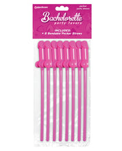 Bachelorette Party Favors Bendable Pecker Straws - Pack of 8