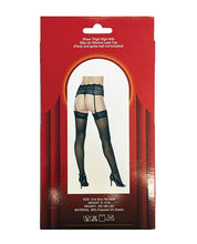 Silicone Lace Top Thigh High Black O/S