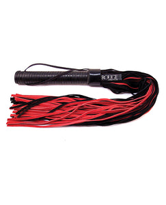 Rouge Suede Flogger w/Leather Handle - Black/Red